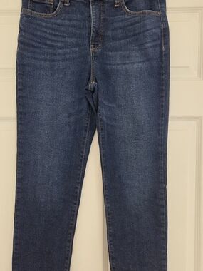 crown & ivy Dark Blue High Rise Vintage Straight Jeans
